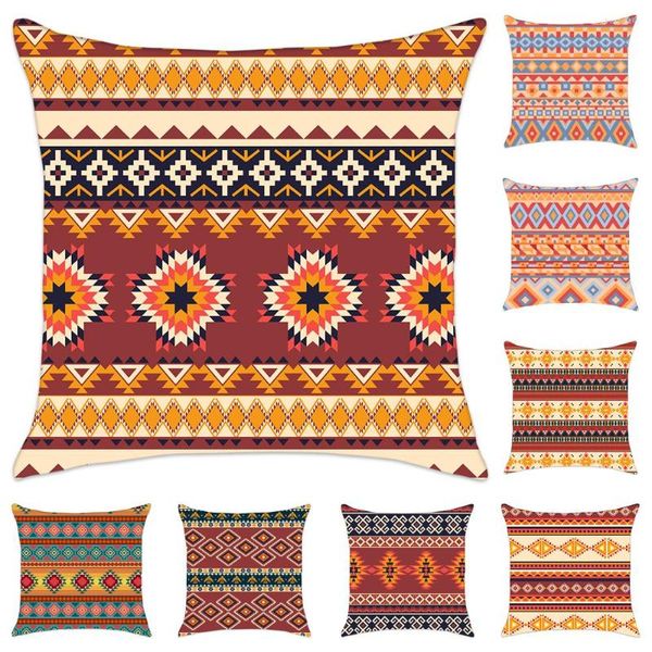 Yastık Yerli Southwestern Cover Ev Dekoru Bohemian Aztek Etnik Geometrik Case Kabile Atma 45cm