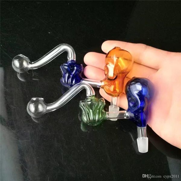 Schädel-Knochen-Topf Rose s Großhandel Glasbongs Öl Wasserpfeifen Glaspfeifen Rigs Rauchen