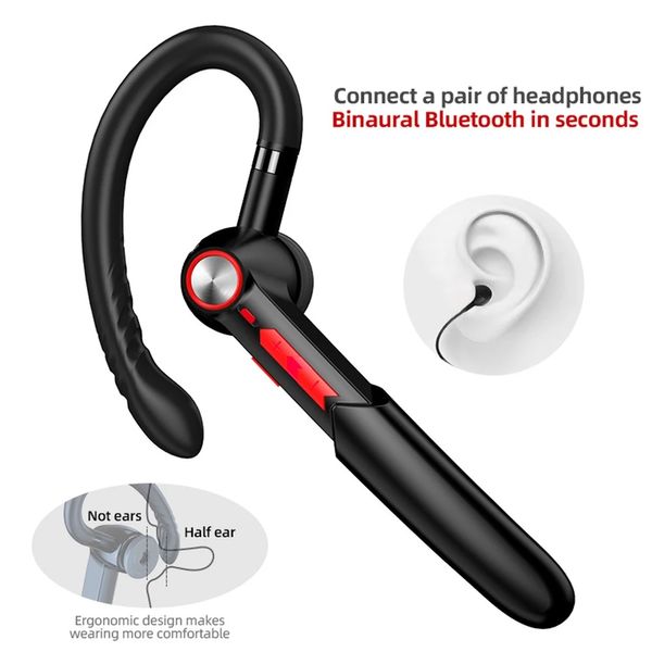 Отпечаток пальцев Touch Bluetooth 5.0 Одиночные наушники Hifi беспроводная гарнитура для телефона водонепроницаемые наушники с микрофоном HD -звонок