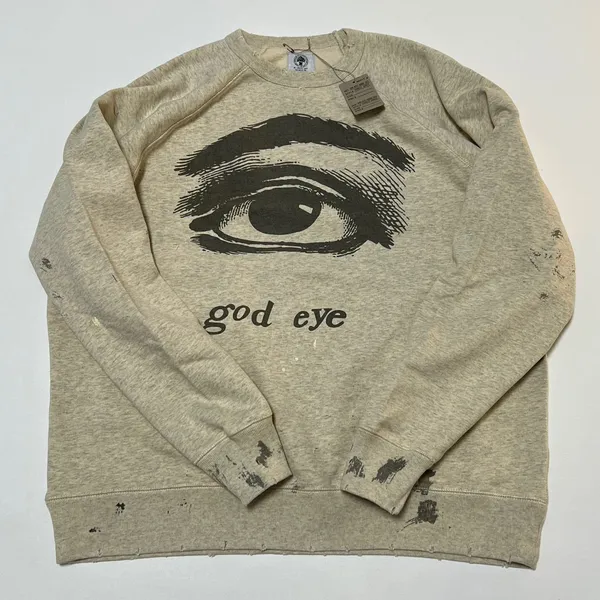 FALECTION MENS 22ss god eye vingtage impresso DISTRESSED HOODIE SWEATSHIRT HOMEM TOP pulôver