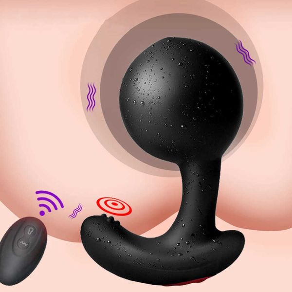 Itens de beleza controle remoto buttplug vibrador massageador massageiro inflável plug plugs Extreme Dilator Plugs Men Dispositivo de masturbação