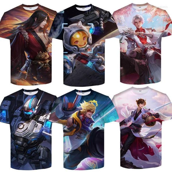 Camisetas masculinas de t-shirt de manga curta Primavera e pescoço redondo do verão Masculino 3D Tees de impressão digital Top Men roupas