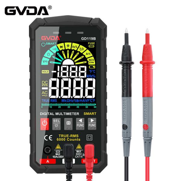 GVDA New Generation 600V Digital Multimeter Multimeter RMS RMS AC DC NCV Smart MultiMetro Tester OHM емкость HZ Meter напряжения