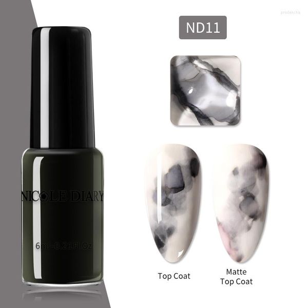 Esmalte Nicole Diário Branco Azul Branco Mármore Florando Diy Gel Decoração do Salão Fumaça Efeito Bolha Verniz