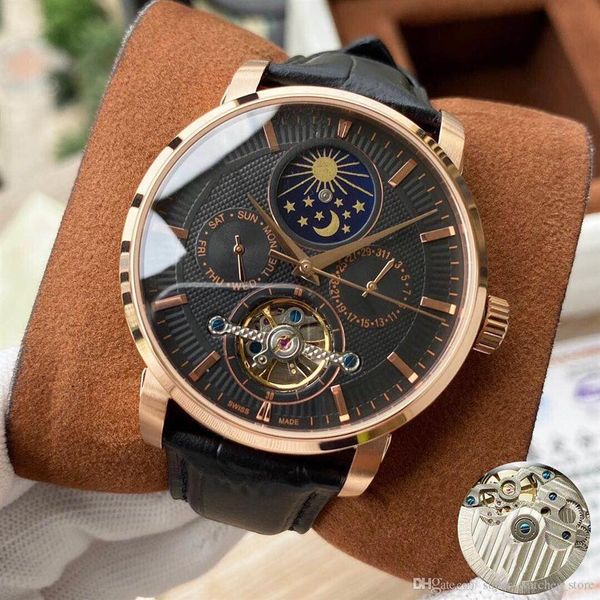 Super-Uhren 030 Montre de Luxe 43 mm automatisches mechanisches Uhrwerk 316-Stahl-Uhrengehäuse Rindslederarmband Designer-Uhren2509