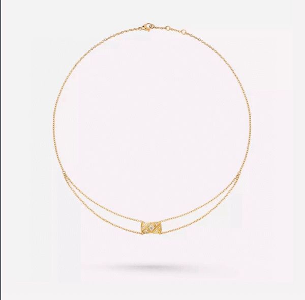 Coco Crush Moon Kolye Lüks İnce Mücevher Zinciri Kolye Kouting K Gold Heart Tasarımcı Moda Paketleme Kutusu