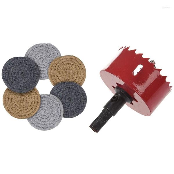 TABELA MATS CORTE DE MADEIRA CORTE DE 60MM MURO DIATÓRIO Ferramenta de serra com 6 PCs Coasters para bebidas absorventes conjuntos trançados artesanais de 4,3 polegadas