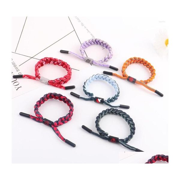 Pulseiras de charme 6 cores de pulseira de pulseira de pulso feita à mão corda de cadarço ajustável para homens para homens acessórios de cosplay Drop DHZSS