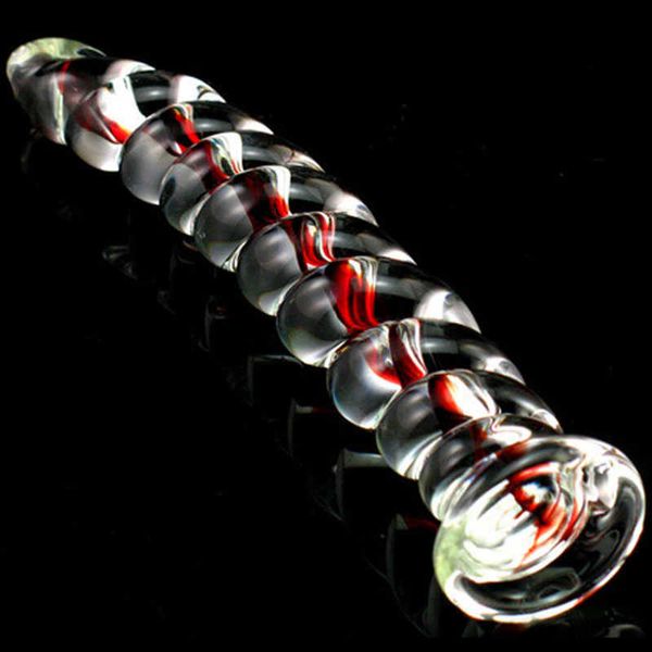 Articoli di bellezza Crystal Glass Twist Spiral Plug anale Erotic Adult Anus Butt Dilator Dildo giocattoli sexy per donna Uomo Ass