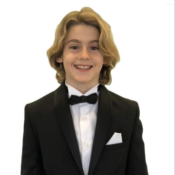 Costumes pour hommes Costume classique noir pour enfants Ensemble coupe ajustée / Pantalon blazer 2 pièces Fête d'anniversaire formelle Garçons Outfit Costume de performance pour enfants