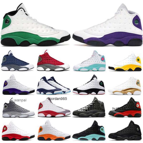 Scarpe da basket blu polvere scuro 13s di alta qualità Jumpman 13 University Gold Red Flint Hyper Royal Black Cat Chicago Scarpe da ginnastica da uomo Sport JORDAM