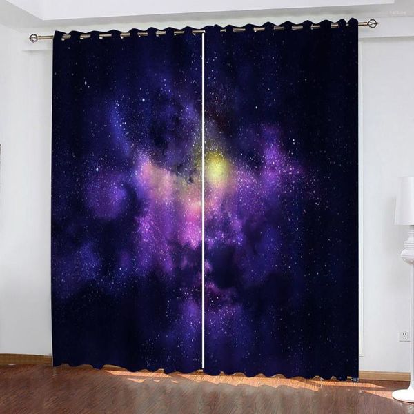 Cortinas cortinas européias POIDENTE 3D SALA DE ESTRELAS AZUL BLOTELOUT POLOTEROUT POLOTER