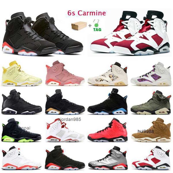 2023 6S Jumpman Basketballschuhe Herren Trainer Carmine Red Infrarot Hare UNC Golden Harvest Marron Oreo Outdoor Sports Sneakers mit Box JORDON JORDAM