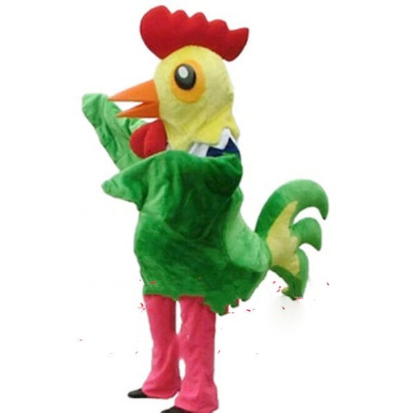 Groene haan mascottekostuum past feestkleding reclame Halloween mascotte Fursuit