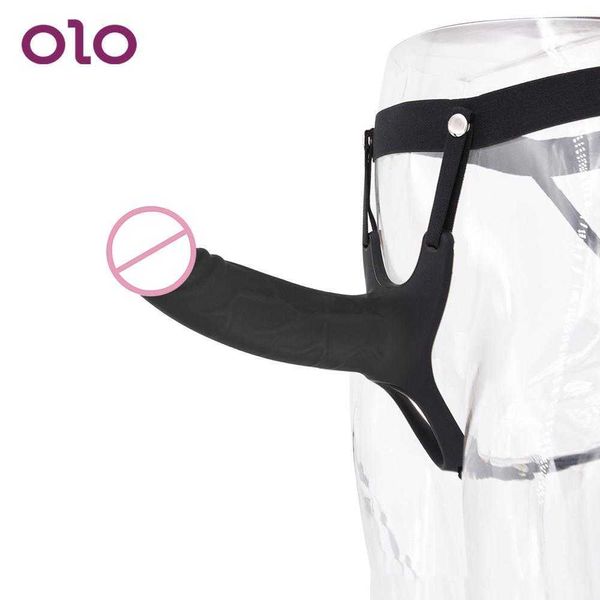 Beauty Items OLO Strap On Realistischer Dildo Hohle Hose 4 cm Strapon Harness Gürtel Penis Sleeve Enlarger sexy Spielzeug für Mann Paare