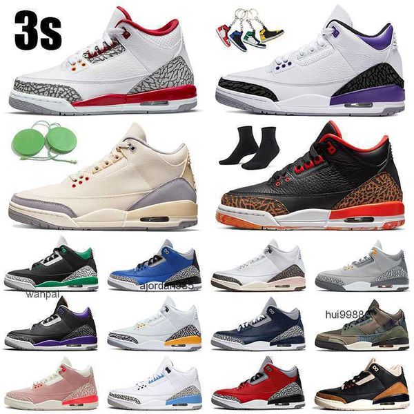 3 3s Uomo Scarpe da basket Jumpman Scarpe da ginnastica in mussola Kumquat napoletano Iris scuro Shady UNC Cardinale Rosso Deserto Elefante Patchwork Sport da donna JORDAM