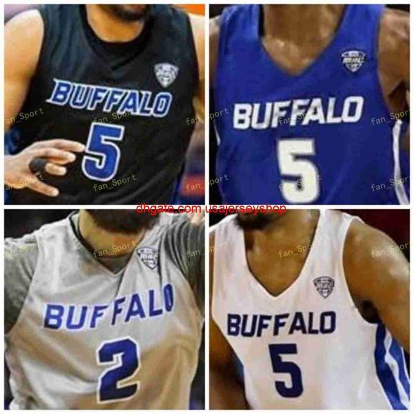 Camisa de basquete Buffalo costurada personalizada 23 Jamon Bivens 24 Tra'Von Fagan 33 Nick Perkins 41 Brock Bertram