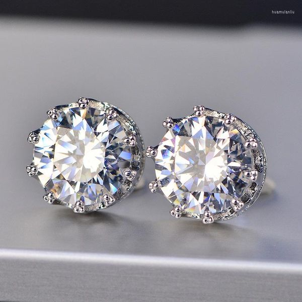 Серьги с шпилькой vvs1 d круглый срез 3,0 мм алмазный тест прошел мимо Moissanite 925 Серебряные Серьки Серебряные Сервины