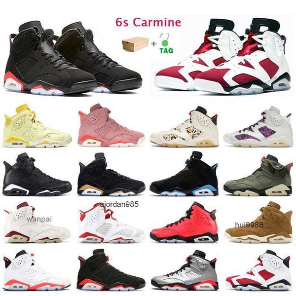 2023 6s Jumpman Basketballschuhe Herren Trainer Carmine Red Infrarot Hare UNC Golden Harvest Marron Outdoor Sports Sneakers mit Box JORDON JORDAM