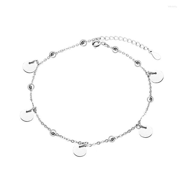 Cavigliere OneQuarter Simple Girl Cavigliera rotonda S925 Catena da spiaggia in argento sterling sulla gamba Gioielli selvaggi Gambe da donna Accessori all'ingrosso