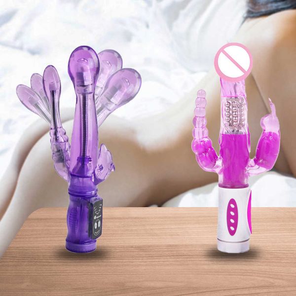 Articoli di bellezza ORISSI Bunny Triple Pleasure Vibratore del coniglio G Spot Stimolatore del clitoride Spina anale Rotazione Dildo Giocattoli sexy per la donna