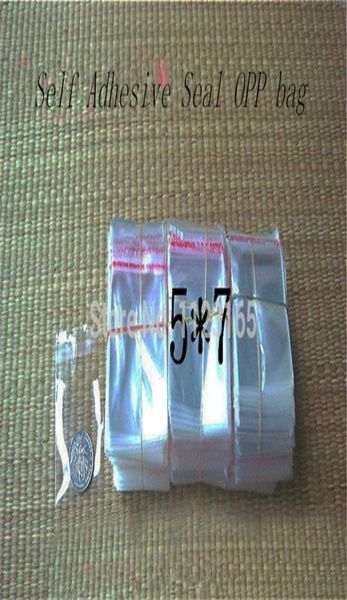 5x7cm 1000pcs x Clear Opp Self Adhesive Seal Palame Back Plaign Strip Plue Plueable Poly Bags Небольшой подарок Jewelry упаковочный мешочек3192849