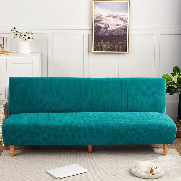 Stuhlhussen aus Plüsch, klappbar, ohne Armlehnen, für Wohnzimmer, moderne elastische große Sofas, 3-Sitzer-Futon-Couchbezug ohne Seiten