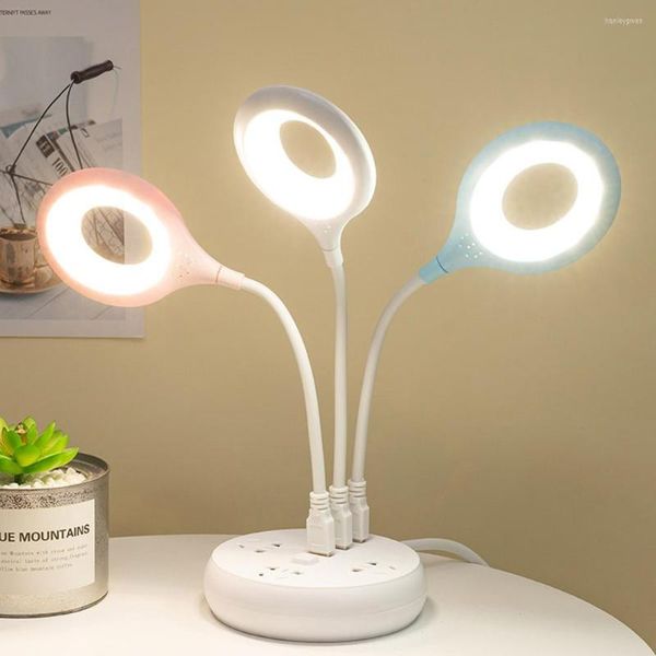 Tischlampen LED USB Lampe Studie Lesebücher Licht Augenschutz Schlafzimmer Student Schreibtischlampe2.5W Flexo Zubehör mit Port