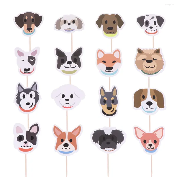 Forniture festive Compleanno Decorazioni per feste per cani Doccia Baby Topper Pet Picks Cake Cupcakeinsert Dessert Wedding Lovely Favors Paper