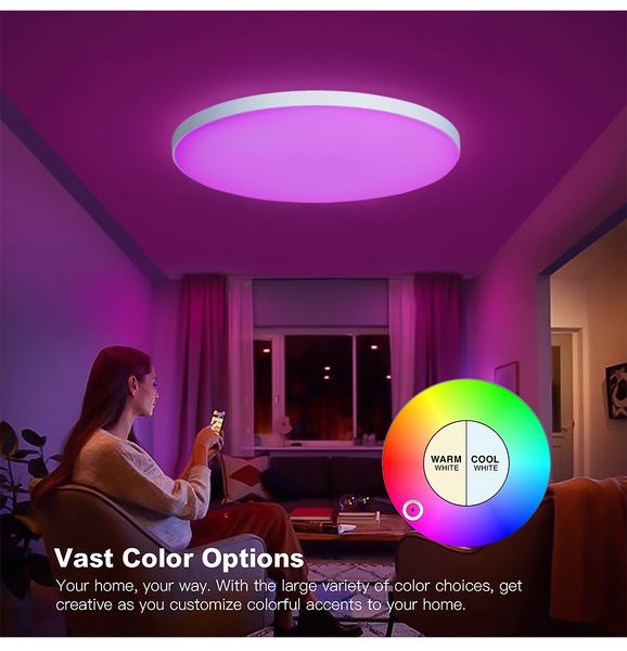 MARPOU RGB Smart Plafoniera con App Voice Control Telecomando Alexa/Google Lampada 220V luci a led per camera da letto