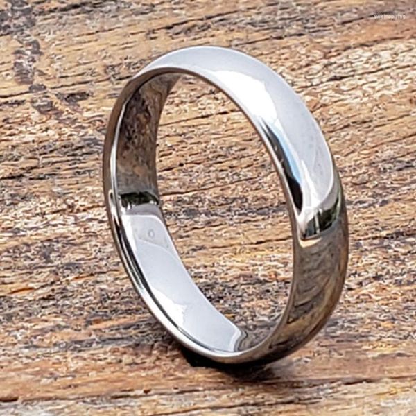 Anéis de casamento caem de 6 mm para homens com altas poloneses abobadados de tungstênio banda de carboneto à prova d'água para sempre mulheres jóias