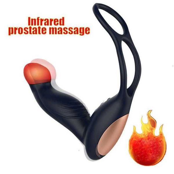 Brinquedos sexuais massageador 10 velocidades infravermelho meridiano dragagem próstata anal butt plug vibrador s para adultos loja homens vibrar
