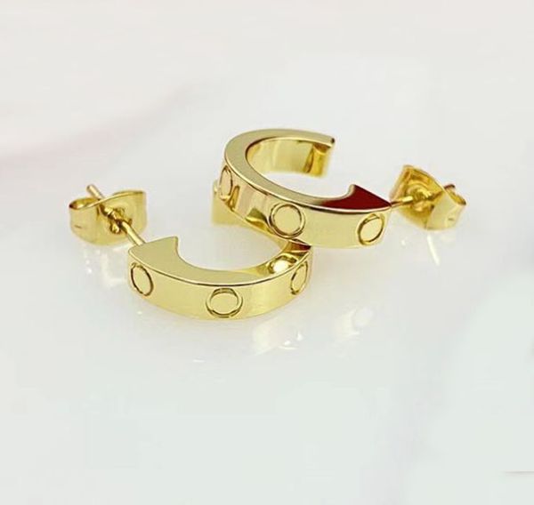 Модные титановые стальные ногти отвертки Серьги для мужчин и женских украшений золотые серебристые украшения для любовников Пара колец подарок NRJ