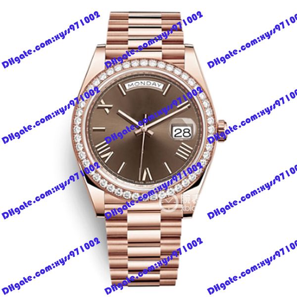 Hochwertige Herrenuhr 2813 Automatik M228345 Uhr 40 mm Pralinen Rom Zifferblatt Diamantlünette Roségold Edelstahl Armbanduhr Kalenderanzeige Uhren