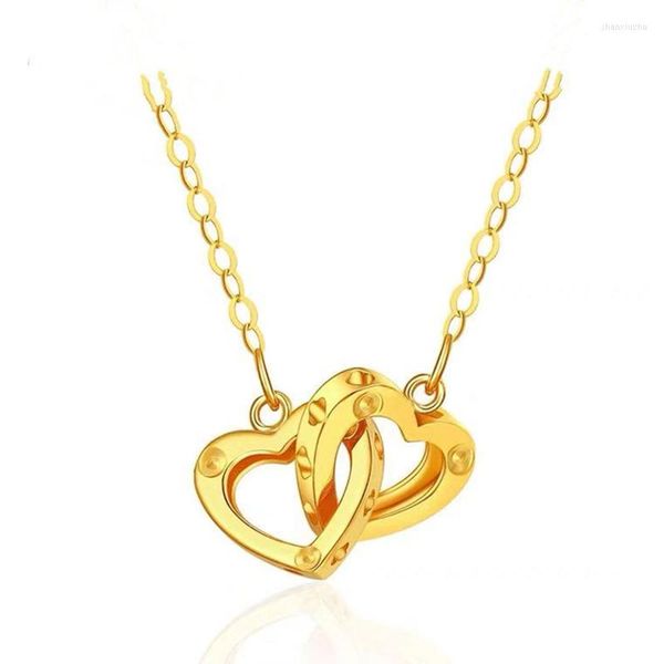 Catene Rael Catena in oro 18 carati Ciondolo a forma di cuore Prezzo Collana gialla pura Au750 Mostra grossolanità Regalo per le donne X0014