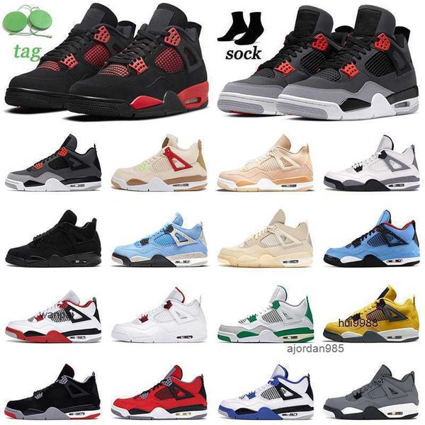 2023 Red Thunder 4 4S Sapatos de basquete masculino Black Cat University Blue Cactus Jack Jack Blue Blue Men Womens Sports Sports Sneakers Jordon Jordab