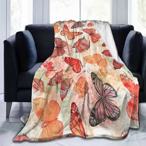 Battaniye pazen battaniye güzel uçan kelebekler yumuşak ince polar yatak örtüsü yatak kanepe ev dekor dropship