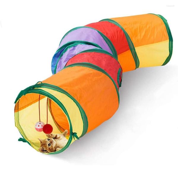 Cat Toys Tunnel Pet Tube Complapsable Играйте в игру игрушку на открытом воздухе для упражнений с головоломками, скрывающиеся тренировки и бег с забавным мячом