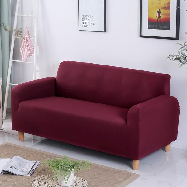 Stuhlhussen, reine Farbe, Sofa-Stretchstoff, große Elastizität, Schonbezüge, elastisch, grau, rot, solide Couch für Doppel-/Drei-/Viersitz