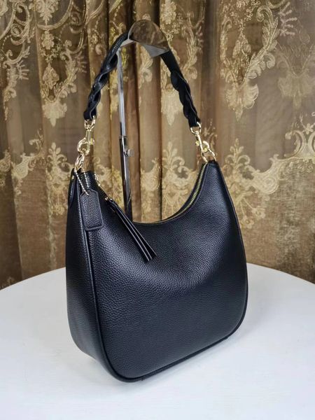 7A Spiegelqualität Designer Luxus Hobos Schultertasche Sling Crossbody Tragetaschen Handtaschen echtes Leder Half Moon Geldbörsen Geldbörsen 30cm