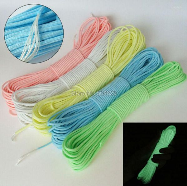 Gadget da esterno Commercio all'ingrosso 100FT 31M 7 fili Core Paracord 550 Lb bagliore luminoso Cavo per paracadute Paracorde Sopravvivenza Attrezzatura da campeggio