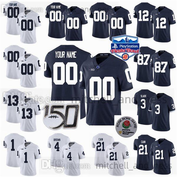 Özel S-6XL NCAA Penn Eyaleti Nittany Futbol Forması 42 Jamari Buddin 24 Jeffrey Davis Jr. 16 Ji'ayir Brown 96 Mitchell Groh 96 Barney Amor Tyler Duzansky Erkek Genç Kadınlar