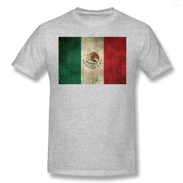 Camisetas masculinas Antigas e desgastadas bandeira vintage do México Basic Basic Sleeve Camiseta Casual R333 Tshirt Eur Tamanho