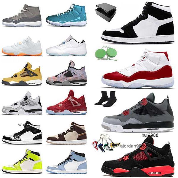 2023 Jumpman 4s Scarpe da basket Miami 1s Sbiancato Coral Sneakers Bred Patent Infrared 4s Militare Nero 4 Uomini Scarpe da ginnastica Cool Grey 11s Low 11 JORDON JORDAB