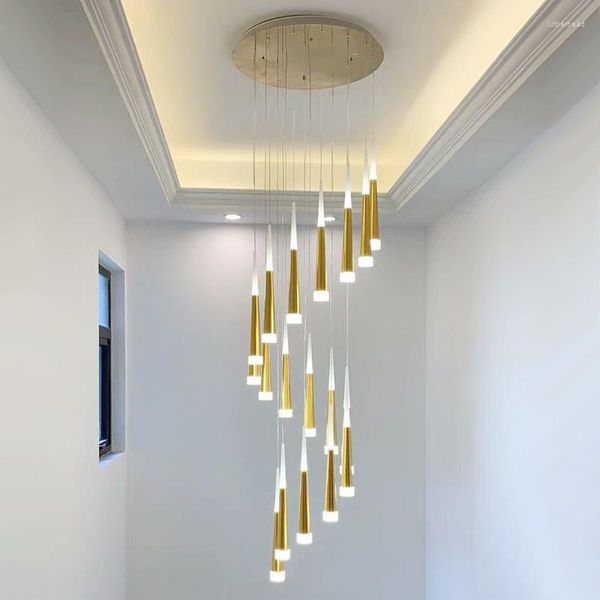 Candeliers modernos ladrões de lustre de lustre de longa sala de estar de sala de cozinha iluminação de escada de escada de iluminação de decoração de casa interna decoração lâmpada pendente
