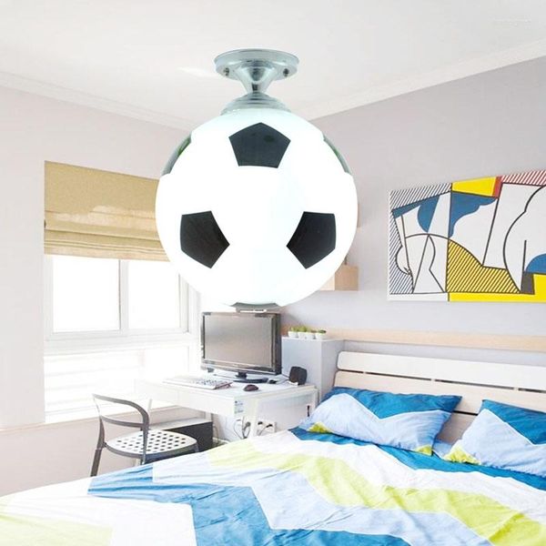 Plafoniere Creative Simple Basketball Football Lampada in vetro Corridoio d'ingresso Lampade da camera da letto balcone