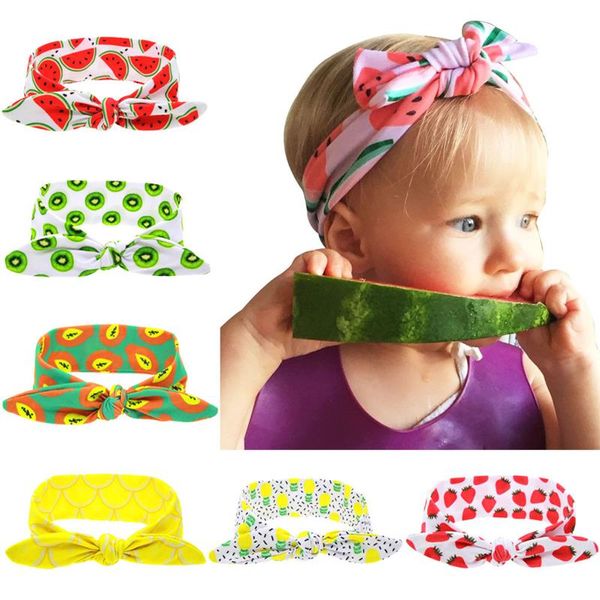 Baby Mädchen Haar Zubehör Stirnband Infant Obst Bögen Neugeborenen Kaninchen Ohr Wassermelone Weiches Band Kinder Kinder Kopfbedeckungen