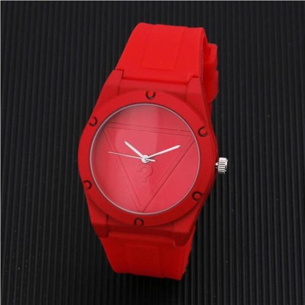 Homens moda geléia gel quartzo assistir mulheres esportes homens femininos rosa vermelho silicone watch relógio masculino338v