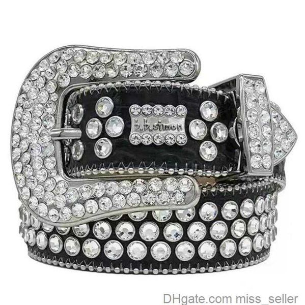 2023 Designer BB Belt Cinture Simon per uomini Donne Diamude Diamond Cintura Nera su nero Blu Bianco Multicolour con strass bling come regalo Missseller