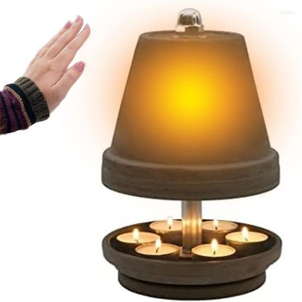 Tischlampen Teelichtofen groß 6 doppelwandiger Kamin Alternative Heizung Feuerschale Leuchtturm Kerze warm